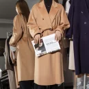 Winter Peru  Quality Goods Cashmere Coat Women's Wool Blends Water Ripple New Design