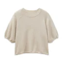 Summer Thin Solid Color Crop Knitwear Knitted Silk Cashmere T Shirts for Women