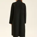 Luxury Hot Fix Rhinestone Woolen Coat Handmade Double Faced Long 100% Genuine Wool Coats for Women
