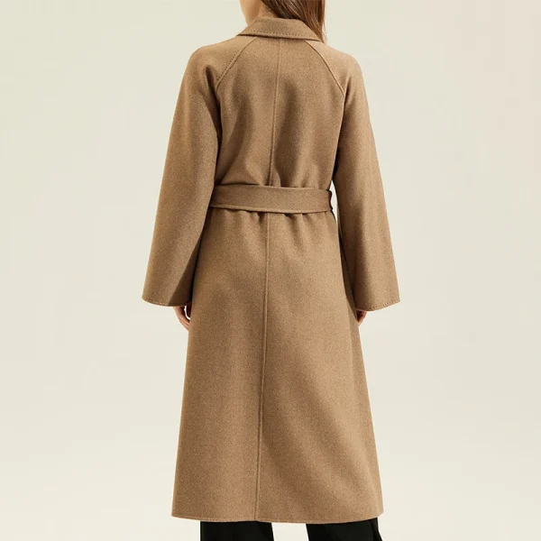 High End Elegant Belted Double Faced Cashmere Coats Winter Long Genuine 100% Goat Cashmere Coat for Women - Image 2