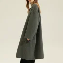 Single Breasted Sheep Woolen Coat Luxury O Neck Double Faced Long 100% Genuine Wool Coats for Women