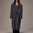 Winter Double Faced Long Woolen Coat Luxury Double Breasted Camel Hair Wool Trench Coats Women with Belt