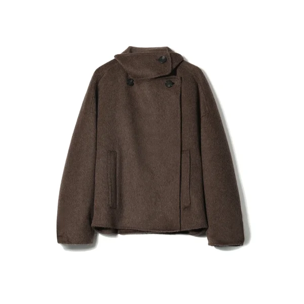 New Arrival Luxury Cropped Double Faced Winter Real Alpaca Wool Coats for Women - Image 5