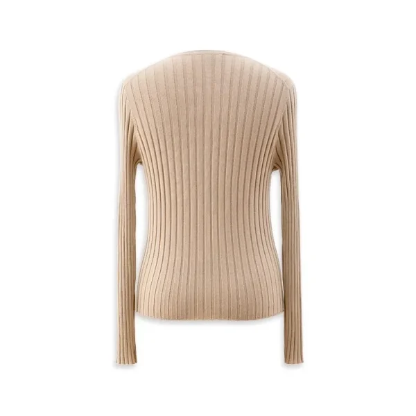 Long Sleeve Knitwear Sweater Single Breasted Knitted 100% Wool Cardigans for Women - Image 2