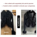 Luxury Breathable Mesh Fur Top Cropped Real Ostrich Feather Fur Coat for Women
