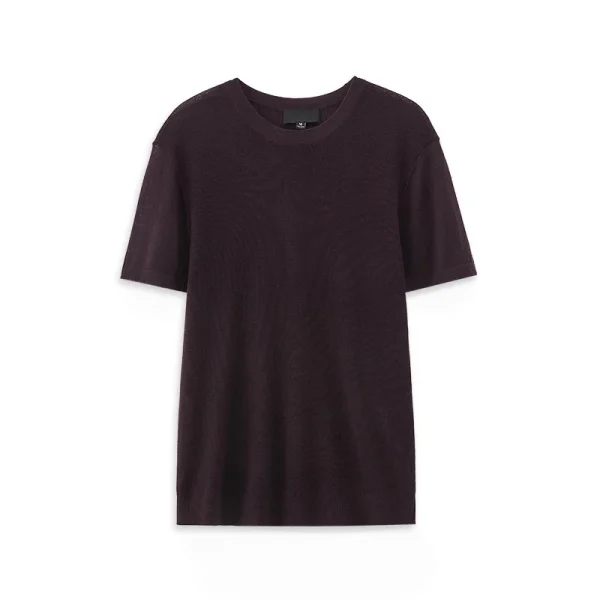 High Quality Summer Waisted Knitted 100% Wool T-Shirts for Women