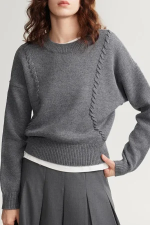 Fashion Winter Thick Pullover Loose Knitted Wool Cashmere Sweater for Women