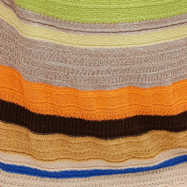 2025 Multicolor Stripe Sleeveless Cardigan Handmade Waistcoat Crop Knitted Vest for Women - Image 5