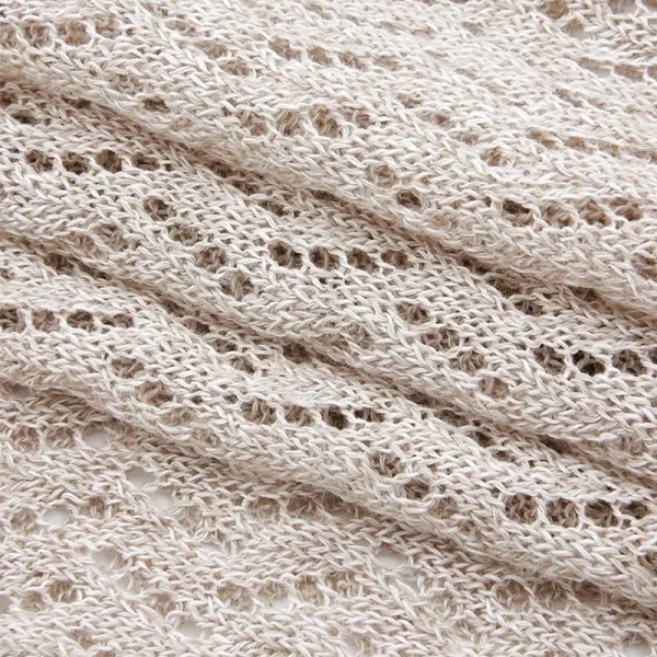 Summer Knitwear Waistcoat V Neck Sleeveless Hollow Out Knitted 100% Linen Vest for Women - Image 4