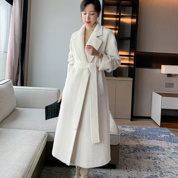 Small Batch Clothing Processing High Quality the Real Alpaca Hair Thickening Keep Warm Women's (clothing) Cashmere Coat - Image 2