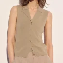 Summer Turn Down Collar Waistcoat Sleeveless 100% Wool Knitted Suit Vest for Women