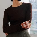 High Quality Summer Knitted Pullover O Neck Long Sleeve 100% Wool Knitwear for Women