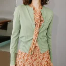 Breathable Knitwear Single Breasted 100% Wool Knitted Cardigan for Women
