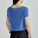Korean Short Sleeve Thick Pullover Cropped Knitted Wool Sweater for Women