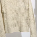 High Quality Long Sleeve Acrylic Pullover Hollow Out Cotton Knitted Sweater for Women