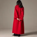 Ladies Double Faced Long Woolen Coat Luxury Handmade Camel Hair Wool Trench Coat Women with Belt