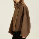 New Arrival Luxury Cropped Double Faced Winter Real Alpaca Wool Coats for Women