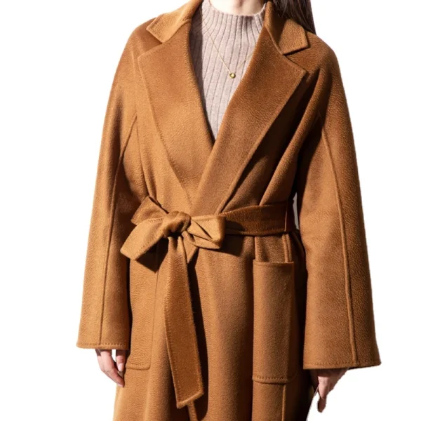 Winter Ladies Cashmere Coat European commuter Quality Goods Water Ripple Coat Hand Sewn