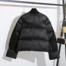 New Fashion Black Short Puffer Coats Women 350g 90% White Duck Down Coats for Winter