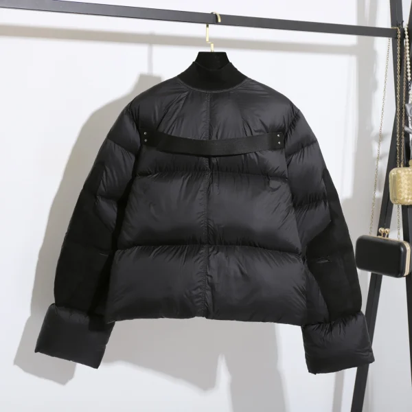 New Fashion Black Short Puffer Coats Women 350g 90% White Duck Down Coats for Winter - Image 2