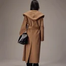 New Design Luxury Double Faced Woolen Trench Coat Women Winter Double Faced 100% Wool Coats with Hooded