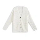 Hollow Out Long Sleeve Knitwear Single Breasted Knitted 100% Linen Cardigan for Women