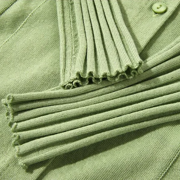Breathable Knitwear Single Breasted 100% Wool Knitted Cardigan for Women - Image 4