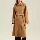 New Arrival Luxury Double Faced Long Genuine 100% Goat Cashmere Coat Women With Belt