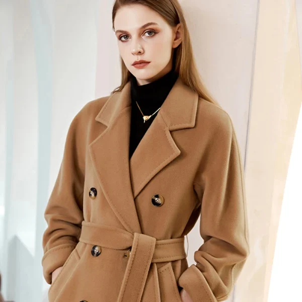 Winter Haute Couture Cashmere Coat Double-breasted Quality Goods Handmade Women s Wear Hot Sale  Jacket - Image 3