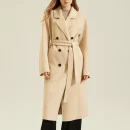 High Quality Double Faced Real Cashmere Coat Women Luxury Long Genuine 100% Camel Hair Coats With Belt