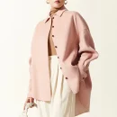Single Breasted Casual Oversized Handmade Genuine Silk Wool Coats for Women