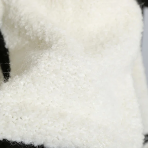 New Design Winter Warm Knitted Long Sleeve Sheep Fur Jacket Cropped Lamb Wool Coat Women With Zipper - Image 5