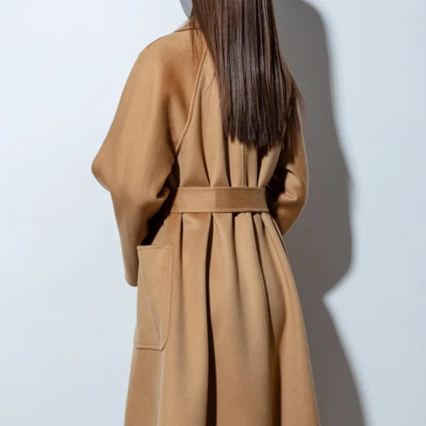Winter Ladies Cashmere Coat European commuter Quality Goods Water Ripple Coat Hand Sewn - Image 5
