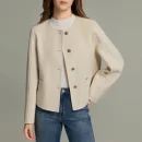 Winer Double Faced Genuine Wool Jacket Single Breasted Cropped 100% Wool Coats Women