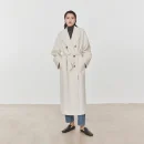Women's Wool Blends in 2025 the New Winter Solid Color Double-breasted Jacket Fashion Elegant Commuting Cashmere Coat