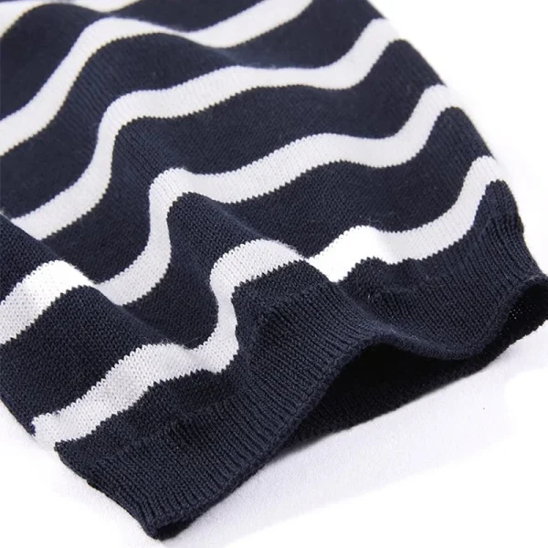Summer Vintage Stripe Knitwear Knitted 100% Cotton T Shirts for Women - Image 4