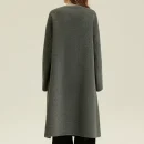 Single Breasted Sheep Woolen Coat Luxury O Neck Double Faced Long 100% Genuine Wool Coats for Women