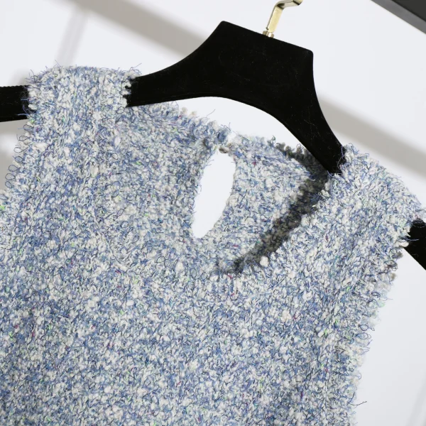 Design Luxury O Neck Sleeveless Knitted Sweater Vests for Women - Image 3
