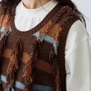 Luxury Sleeveless Tassel Cotton Waistcoat Short Knitted Wool Sweater Vest for Women