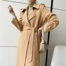 The Newest Luxury Korea Korean Coat Women's Woman Lamb Long Clothes Ladies Fashion Winter Cashmere Wool Trench Coat