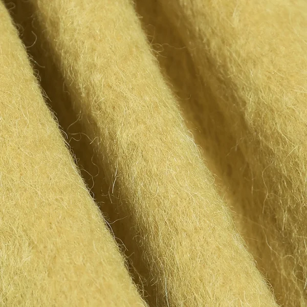 Winter Luxury Handmade Yellow Long Genuine Alpaca Wool Coats for Women - Image 4