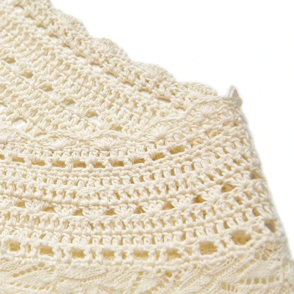 Hollow Out Single Breasted Knitwear Summer V Neck Short Sleeve 100% Cotton Knitted Cardigans for Women - Image 4