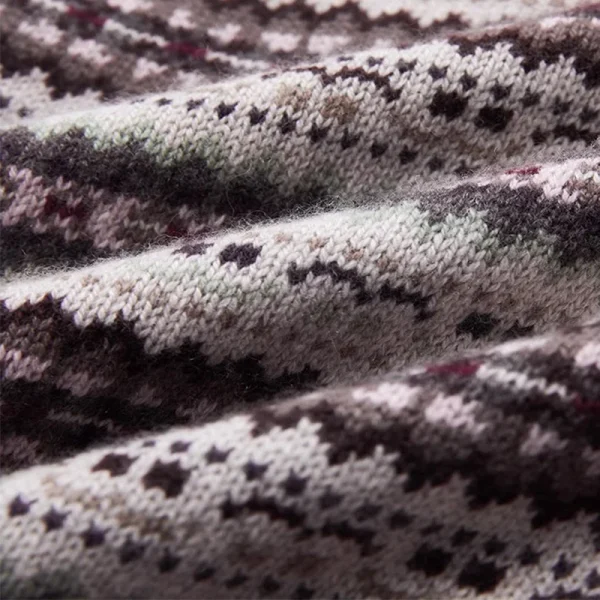 Autumn Winter V Neck Knitwear Jacquard Sweater Knitted 100% Goat Cashmere Cardigan for Women - Image 5