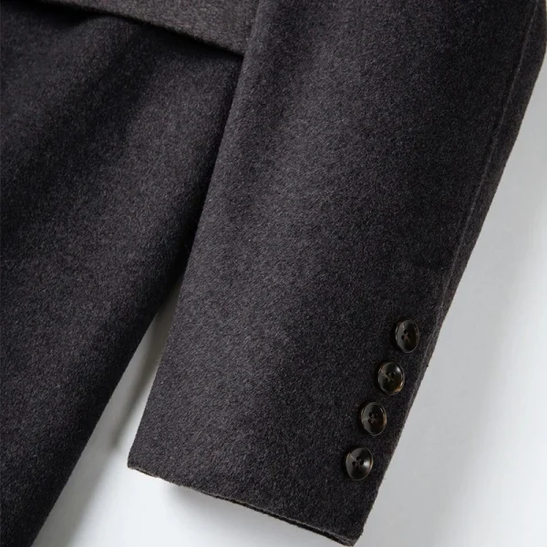 Winter Belted Woolen Coat Crop Double Faced Genuine Goat Cashmere Wool Coats for Women - Image 5