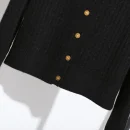 High Quality Single Breasted Solid O Neck Sweater 100% Wool Knitted Cardigan for Women